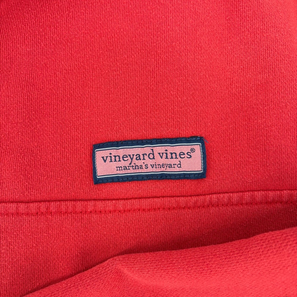 Vineyard Vines Mens Quarter Zip Pullover Red Navy Blue 1K0409 Sweatshirt - Picture 4 of 12